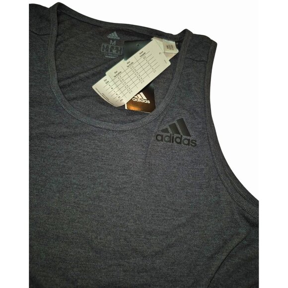 Adidas Mens Gray Climalite Tank Top M Sleeveless Athletic Gym Wear Lightweight - Picture 3 of 7